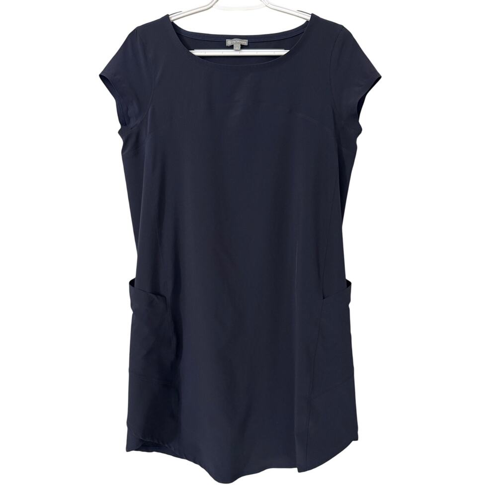 T by Talbots Navy Blue‎ Cap Sleeve Athleisure Dress Size Small